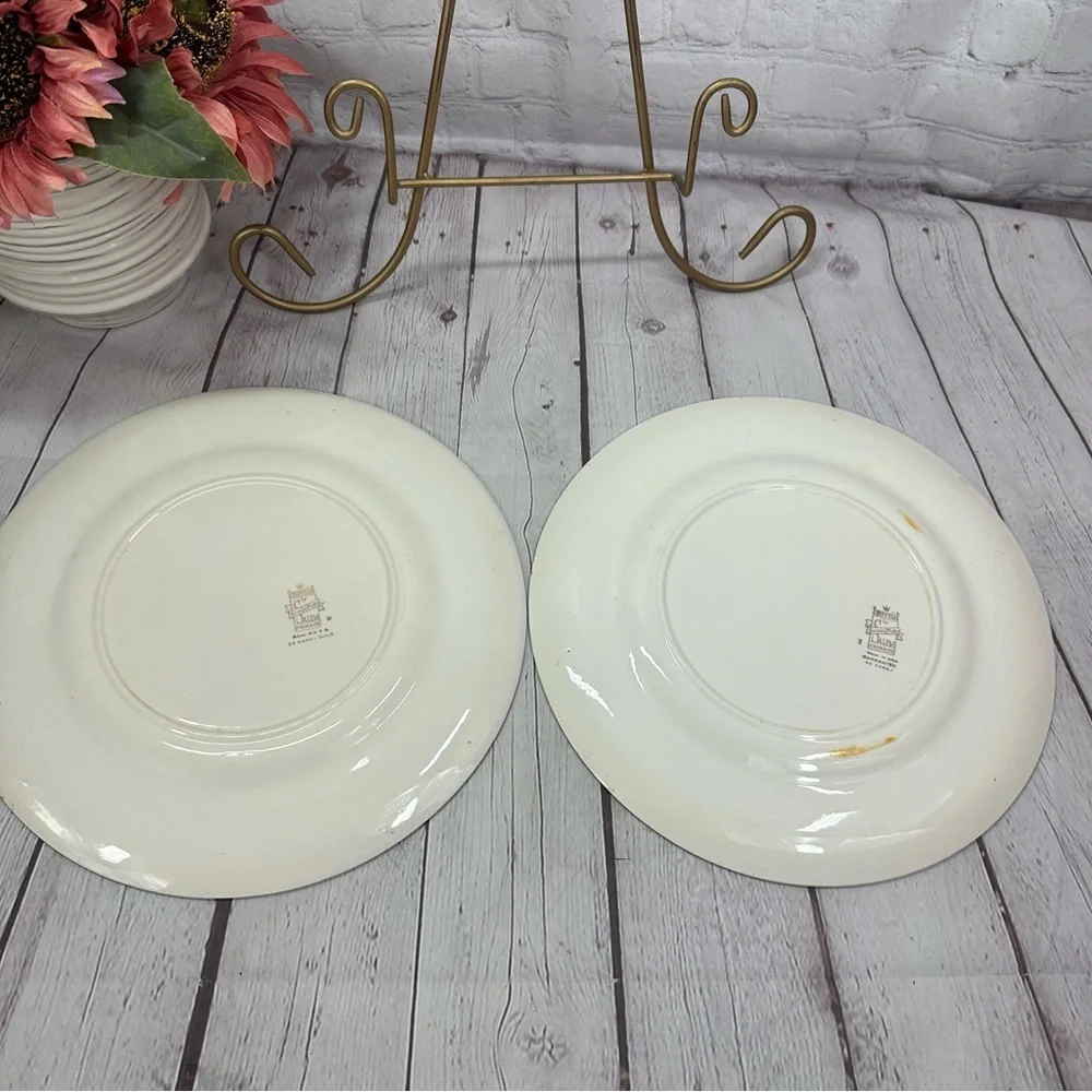 vintage Service Plate (Charger) Godey Prints Service Plates by Salem set of 2